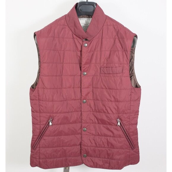Brunello Cucinelli THERMORE down jacket vest sz M brick red padded - Picture 1 of 9